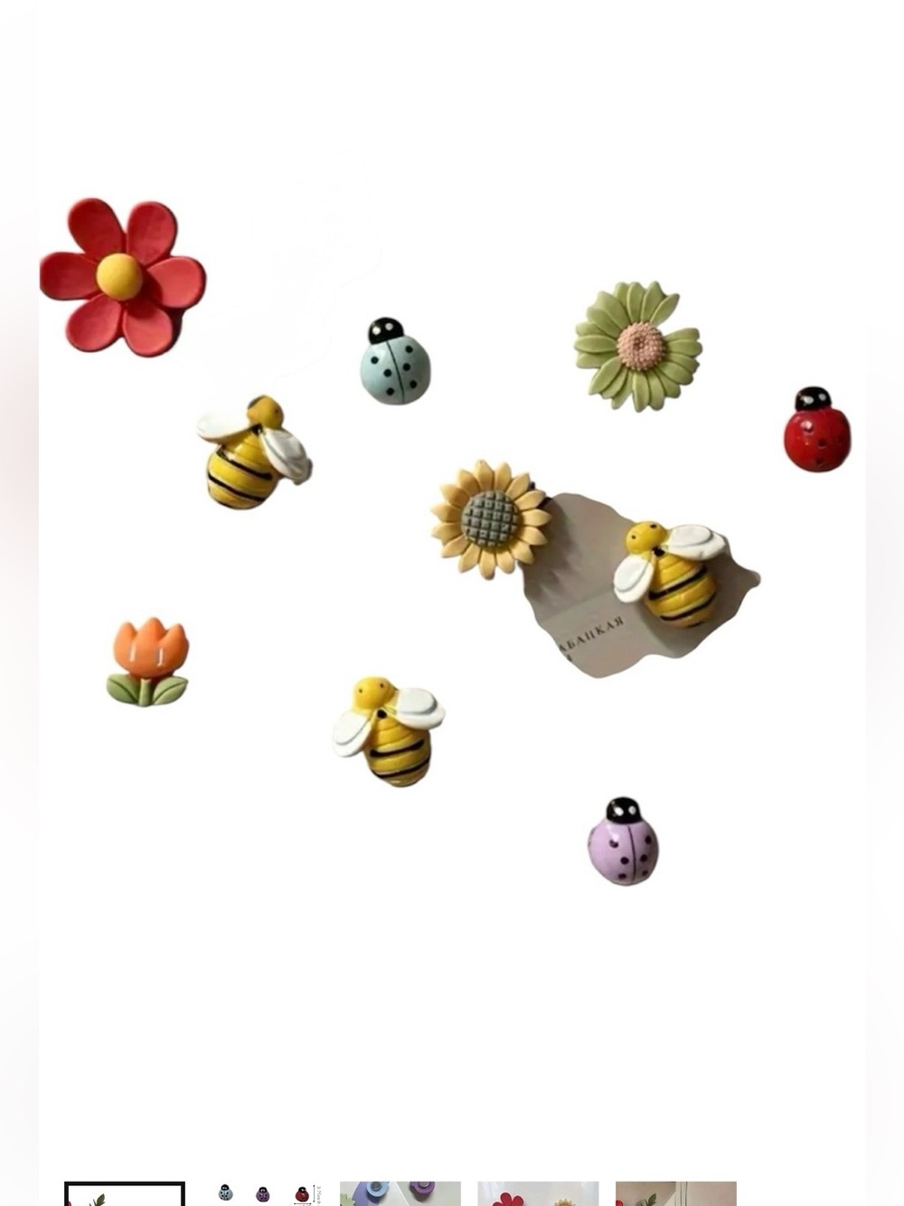 Colorful Garden Bug and Flower Magnets